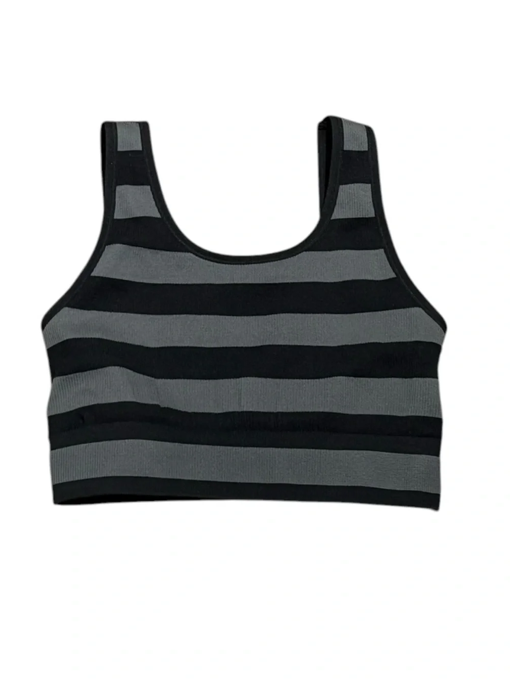 Penn Seamless Reversible Black and Gray Ribbed‎ Sports Bralette, Size M